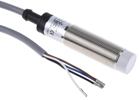 146-6757 RS PRO Capacitive Threaded Barrel Proximity Sensor, M18, 8 mm Detection, PNP NO+NC, 10 → 30 V dc