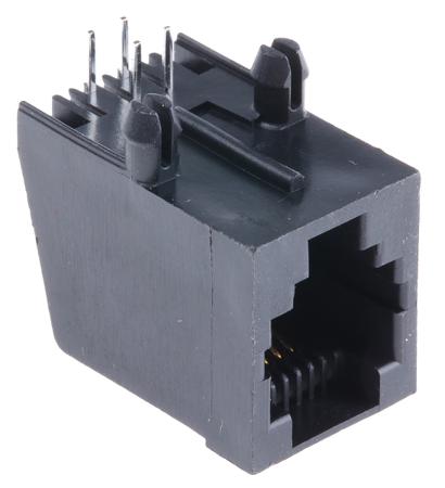 MHRJJ64NFRA MH Connectors MH Modular Series Female RJ11 Connector, UTP Shield Right Angle 6P4C -Way