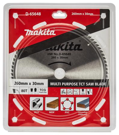 D-65648 TCT SAW BLADE (MP) 260mmx80T