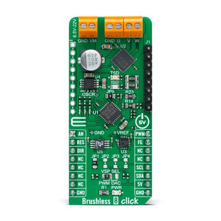 MIKROE-4275 MikroElektronika Brushless 8 Click Motor Controller for TC78B042FTG for TC78B042FTG
