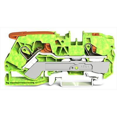 2110-5207 WAGO TOPJOB S Series Earth Terminal Block, 10mm², 1-Level, Push In Termination, ATEX, IECE