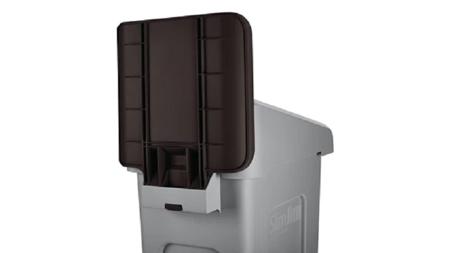 2007912 Rubbermaid Commercial Products Brown Plastic Waste Bin Lid for Recycling Station Starter Kit, Waste Stream Label Kit,
