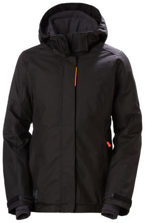 71304_990-L Helly Hansen LUNA Black, Waterproof and Breathable Winter Jacket Zip Front with Storm Flap, L 1 EA