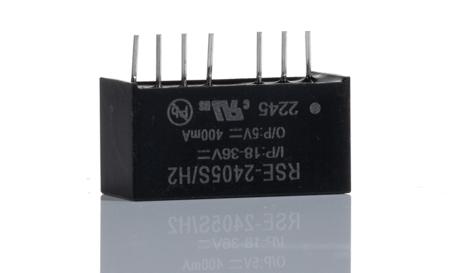 RSE-2405S/H2 Recom RSE DC-DC Converter, 5V dc/ 400mA Output, 18 → 36 V dc Input, 2W, Through Hole, +75°C Max Temp -40°C Min