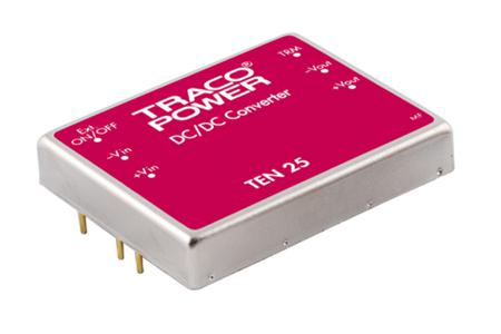 TEN-25-1212 TRACOPOWER TEN 25 25 W, 30 W Isolated DC-DC Converter Through Hole, Vin 9 → 18 V dc, Vout 12V dc