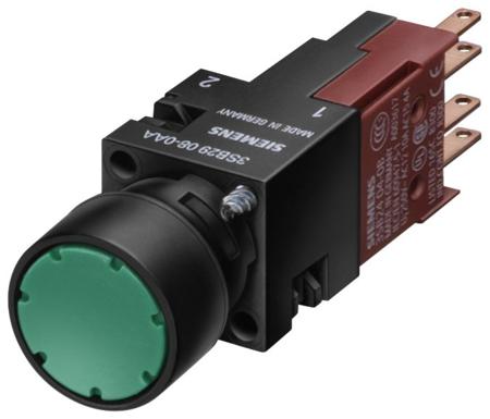 3SB2202-0AE01 Siemens 3SB2 Series Push Button, Panel Mount, 16mm Cutout, IP65
