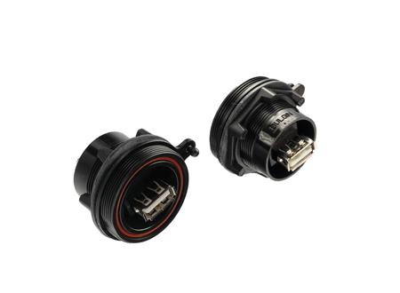 PX0842/AA Bulgin Straight, Panel Mount, Socket- Single Port Type Type A 2.0 IP68 USB Connector