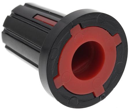 467-6730 RS Pro Potentiometer Knob, Body: Black, for use with knob Dia. 17mm with a Red Indicator, 6.4mm Shaft