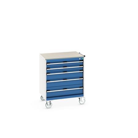 40402158-11V Bott, 5 Drawer Sheet Steel Floor Standing Storage Cabinet, 800 X 650 X 990mm