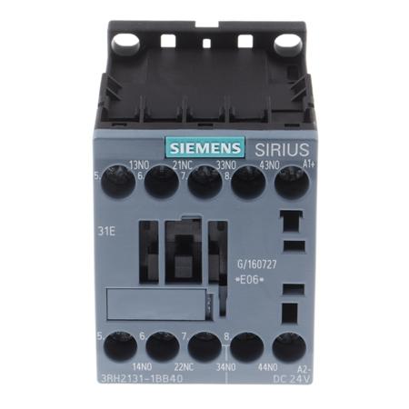 3RH2131-1BB40 Siemens Sirius Innovation 3RH2 Contactor, 3NO/NC (Auxiliary), 10 A, 24 V dc Coil