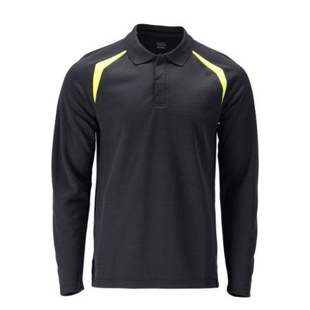 21583-327-01017-XS Mascot Workwear Hi-Viz Yellow/Navy Arc Flash Polo, XS Hi-Vis