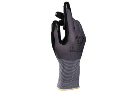 3455308---6 Mapa ULTRANE 553 Black, Grey Nitrile Assembly, Automotive Industry, Construction, Emergency Services Work Gloves, Size 6