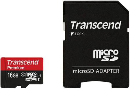 TS16GUSDU1 Transcend 16 GB MicroSDHC Micro SD Card, Class 10, UHS-1 U1