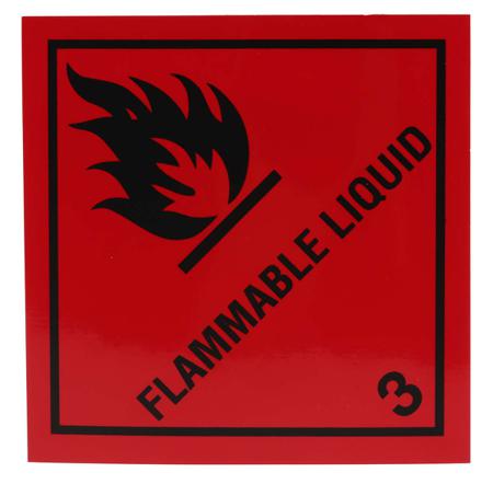 598-282 RS PRO Vinyl Safety Labels, Flammable Liquid-Text 100 mm x 100mm