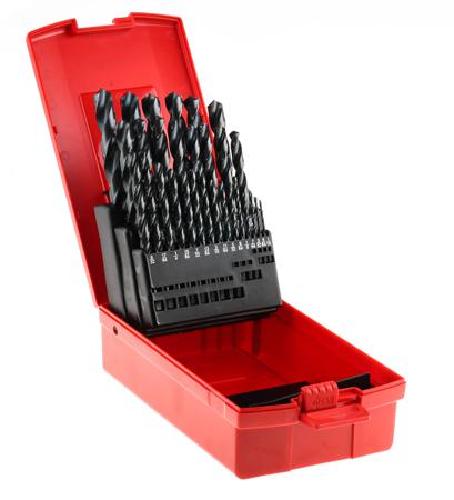 A190 18 Dormer 29-Piece Twist Drill Bit Set for Multi-Material, 1/2in Max, 1/16in Min, HSS Bits