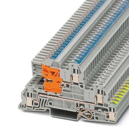 3076028 Phoenix Contact  UTI 2.5-PE/L/NT Series Grey, 0.2 → 4mm², Triple-Level, Screw Termination