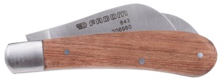 843 Facom Twin-Blade Twin Electrician Knife, 100mm Closed Length, 115g