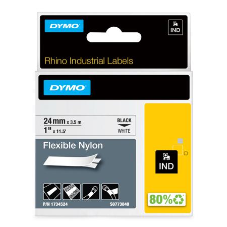 1734524 Dymo on White Label Printer Tape