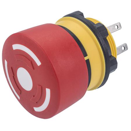 84-5230.0020 EAO 84 Series Twist Release Emergency Stop Push Button, Panel Mount, 22mm Cutout, 1 NO + 1 NC, IP65, IP67