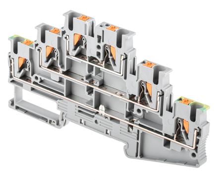 3210541 Phoenix Contact  PT 2.5-PE/L/L Series Grey, 0.14 → 4mm², Triple-Level, Push In Termination