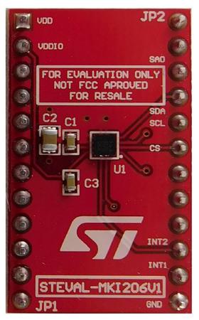 STEVAL-MKI206V1 STMicroelectronics AIS2DW12 Adapter Board Adapter Board for AIS2DW12 Standard DIL 24 Socket