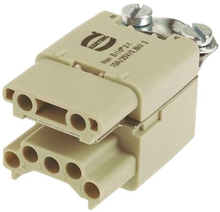 09120063111 HARTING Heavy Duty Power Connector Insert, 10A, Female, HAN Brid Series, 2 Contacts