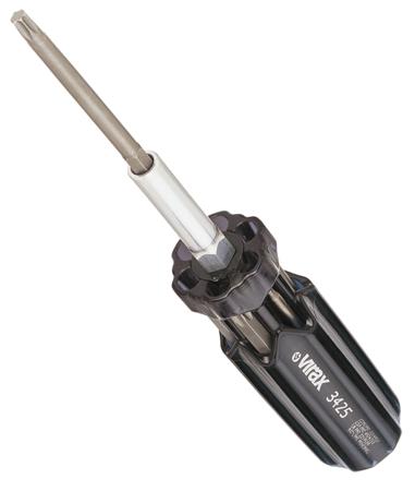 342511 Virax Straight Bit Holder Screwdriver, T15, T20, T25, T27, T30, T40, Torx T10 Tip, 35 mm Blade, 185 mm Overall