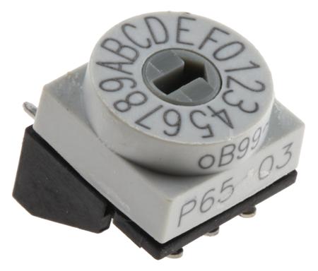P65THR103L254 Hartmann 16 Way Through Hole DIP Switch, Slot Actuator