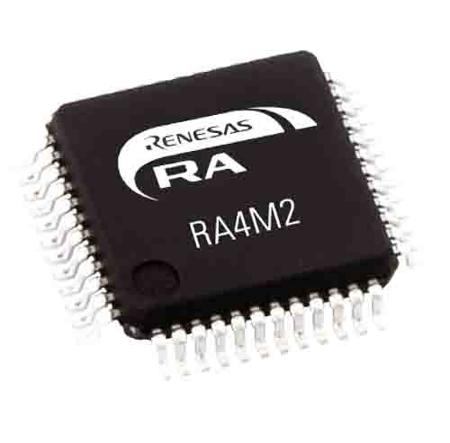 R7FA4M2AD3CFL#AA0 Renesas Electronics, 32 bit ARM Cortex M33, RA4M2 Microcontroller, 100 MHz, 512kB FLASH, EEPROM, 48-Pin QFP