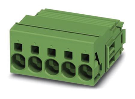 1748888 Phoenix Contact, 7.62mm Pitch, ISPC 5/ 4-STGCL-7.62, 4 Way, , Pluggable Terminal Block, Inverted Plug, Cable Mount,