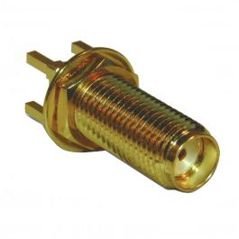 132291 Amphenol RF, Jack PCB Mount SMA Connector, 50Ω, Solder Termination, Straight Body