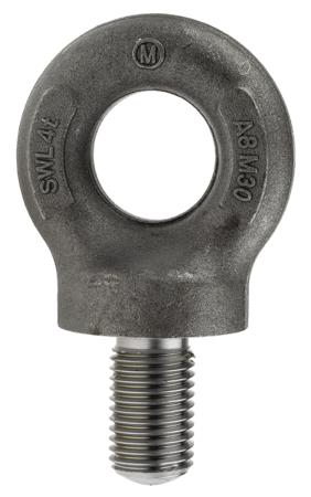 673-686 RS PRO Carbon Steel Eye Bolt, M30 Thread, 51mm Thread Length, 51mm Internal Eye Diameter, 96mm Outer Eye Diameter, 4t
