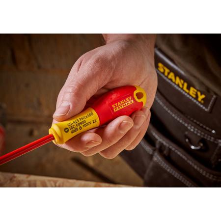 0-65-415 Stanley 100 mm Steel Insulated Screwdriver, Phillips PH1 Tip