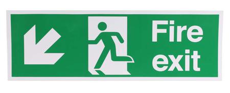 370-1144 Vinyl FIRE EXIT, Fire Exit, English, Exit Sign