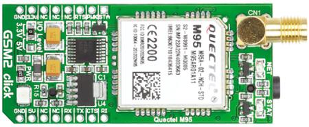 MIKROE-1375 MikroElektronika GSM2 Click Quectel M95 GSM mikroBus Click Board 900 → 1900MHz