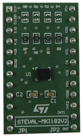 STEVAL-MKI182V2 STMicroelectronics ISM330DLC Adapter Board Adapter Board for ISM330DLC Standard DIL24 socket, STEVAL-MKI109V3
