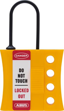 99670 ABUS Yellow 4-Lock Plastic Lockout Device, 9mm Attachment