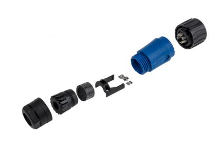 C01630D00611010 Amphenol Connector, 6 + PE contacts Cable Mount Socket, Solder IP65, IP67