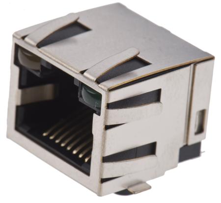 634008137521 Wurth Elektronik WR-MJ, 634008 Series Series Number Cat5 8 Way Horizontal Surface Mount STP RJ45 Modular Jack Female