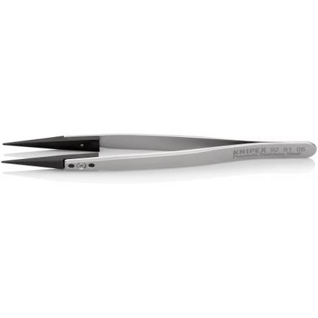 92 81 05 Knipex 130 mm, Stainless Steel, Carbon Fibre Reinforced Plastic, Smooth, ESD Tweezer