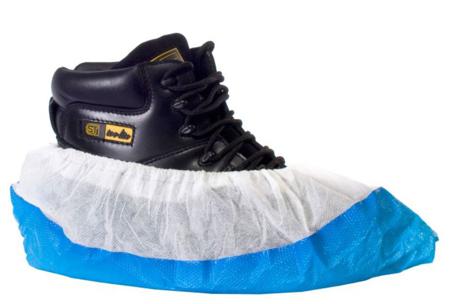 16810 Overshoe Deluxe Blue Sole White Upper pe