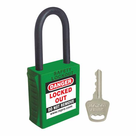 603-265 RS PRO Green 1-Lock ABS, Nylon Safety Padlocks, 6mm Shackle, 42mm Attachment