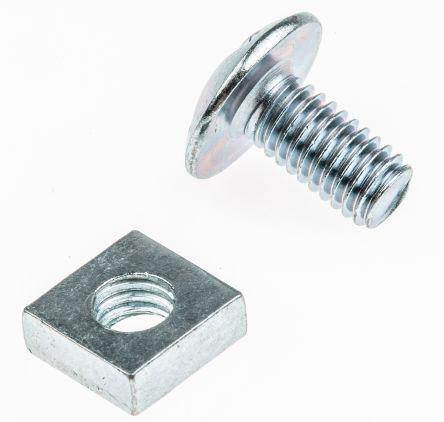 193-3389 Bright Zinc Plated Steel Roofing Bolt, M10 x 60mm
