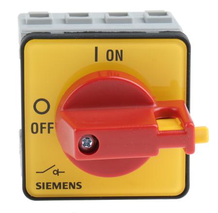 3LD2022-1TL13 Siemens 3P+N Pole Panel Mount Isolator Switch - 16A Maximum Current, 7.5kW Power Rating, IP65