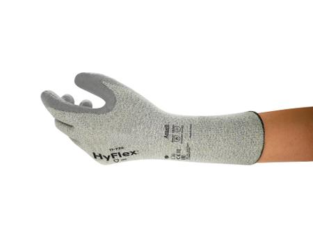 11739070 Ansell HyFlex 11-739 Grey HPPE, Nylon, Spandex Abrasion Resistant, Cut Resistant Gloves, Size 7, Polyurethane Coating