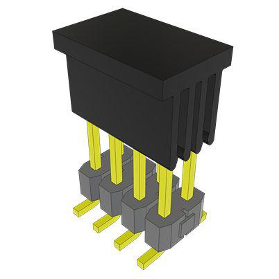 TSM-104-03-F-DV-P-TR Samtec TSM Series Vertical Surface PCB Header, 8 Contact(s), 2.54 mm Pitch, 2 Row, Unshrouded
