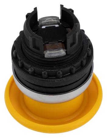 216737-M22-DP-Y-X Eaton Mushroom Yellow Push Button - Momentary, M22 Series, 22mm Cutout, Round