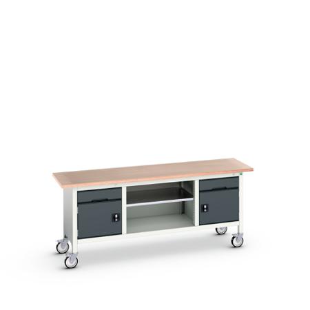 16923231-19 Bott 2 Door, 2 Drawer Sheet Steel Floor Standing Storage Cabinet, 2000 x 600 x 830mm