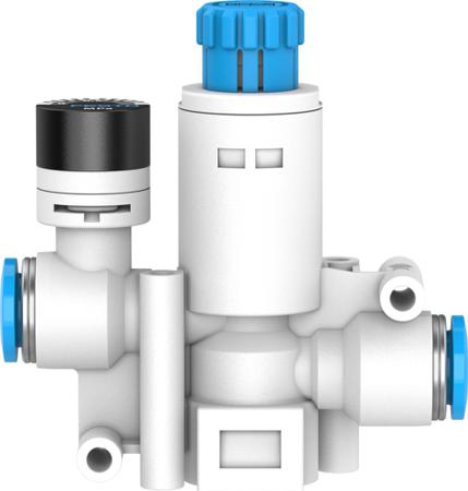 VRPA-CM-Q6-E Festo Push In 6 mm Regulator - 1bar to 8bar, 8bar max. input,