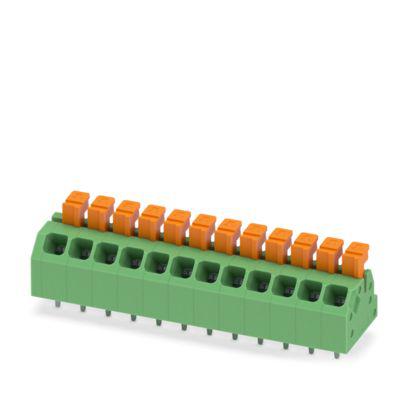 1864383 Phoenix Contact SPTAF 1 Series PCB Terminal Block, 12-Contact, 3.5mm Pitch, Wave Soldering, 1-Row, Push In Spring